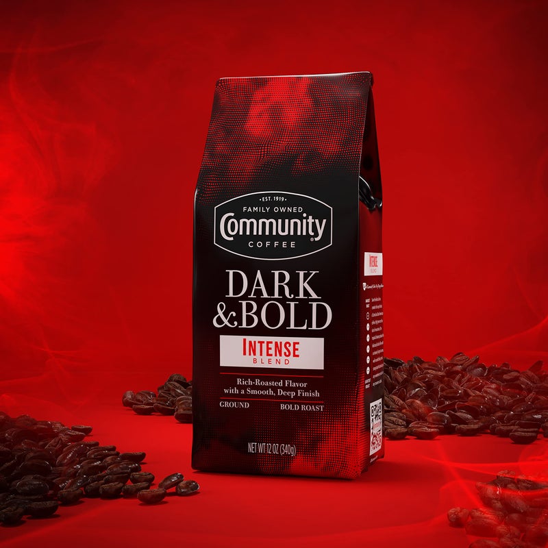 Community Coffee Dark & Bold Intense Blend, Dark Roast Ground Coffee, 12 Ounce Bag (Pack of 1) - Image 2